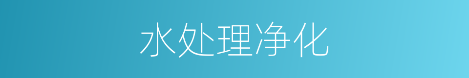 水处理净化的同义词
