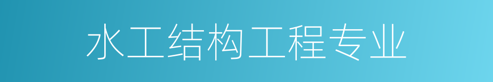 水工结构工程专业的同义词