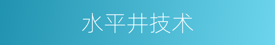 水平井技术的同义词