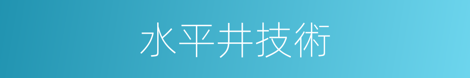 水平井技術的同義詞