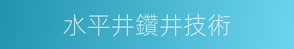 水平井鑽井技術的同義詞