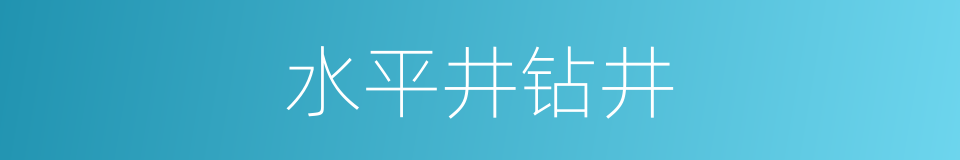 水平井钻井的同义词