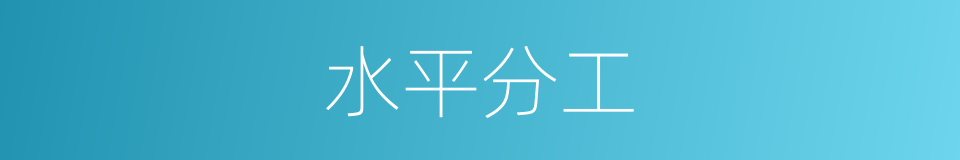 水平分工的同义词