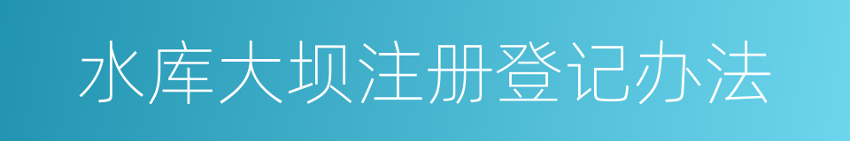 水库大坝注册登记办法的同义词