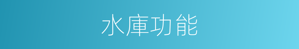 水庫功能的同義詞