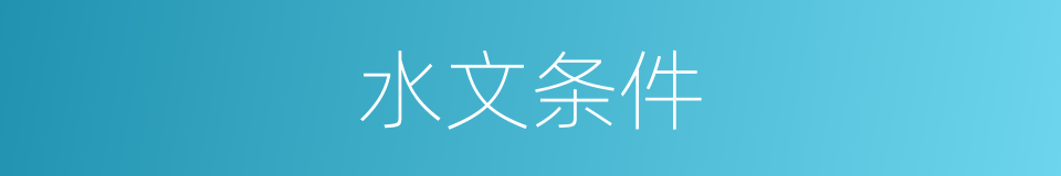 水文条件的同义词
