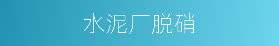 水泥厂脱硝的同义词