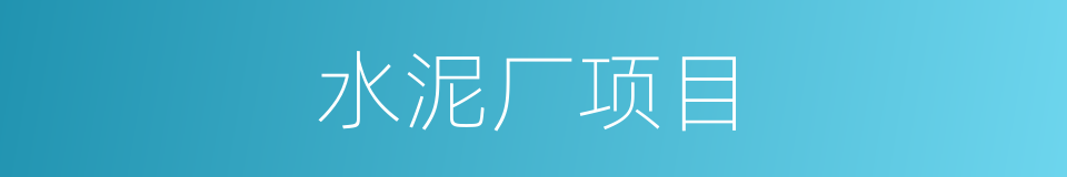 水泥厂项目的同义词
