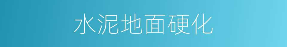 水泥地面硬化的同义词