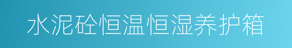 水泥砼恒温恒湿养护箱的同义词