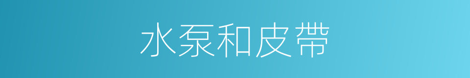 水泵和皮帶的同義詞