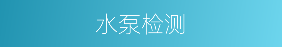 水泵检测的同义词