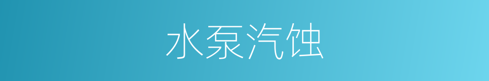 水泵汽蚀的同义词
