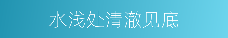 水浅处清澈见底的同义词