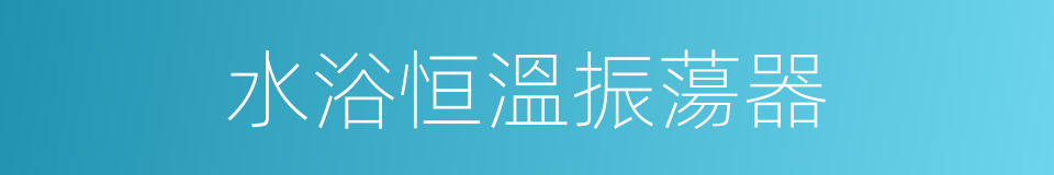 水浴恒溫振蕩器的同義詞