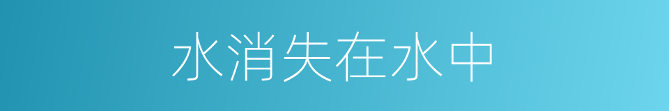 水消失在水中的同义词