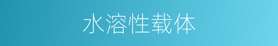 水溶性载体的同义词
