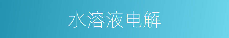 水溶液电解的同义词