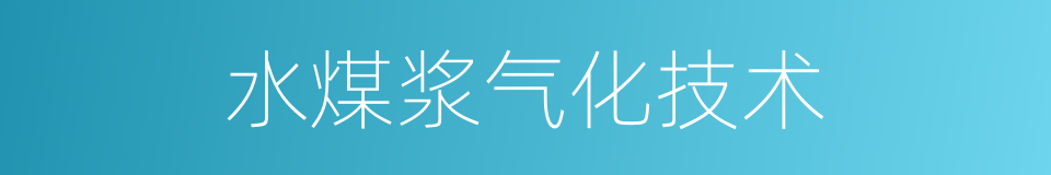 水煤浆气化技术的同义词