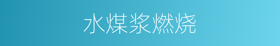 水煤浆燃烧的同义词
