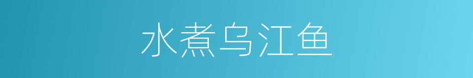 水煮乌江鱼的同义词