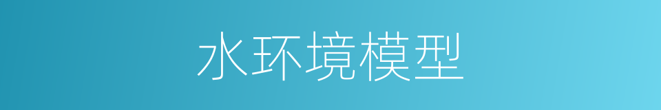 水环境模型的同义词