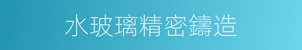 水玻璃精密鑄造的同義詞