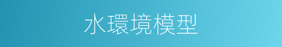 水環境模型的同義詞