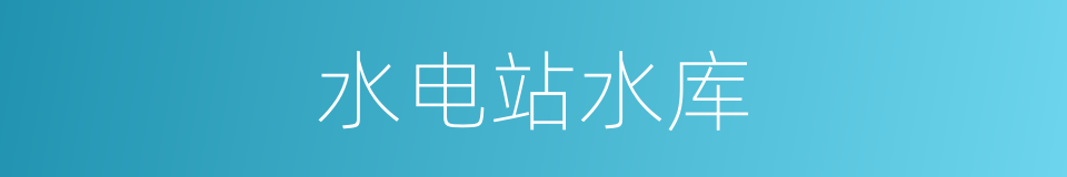 水电站水库的同义词