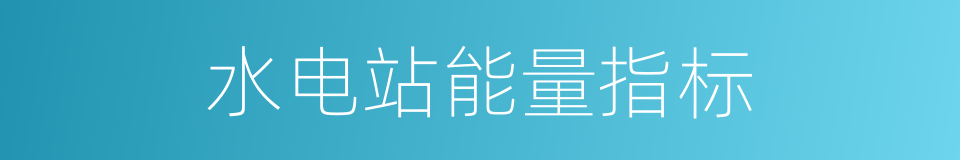 水电站能量指标的同义词