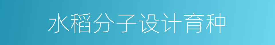水稻分子设计育种的同义词
