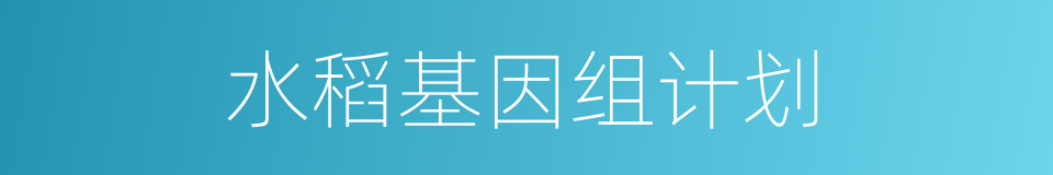 水稻基因组计划的同义词