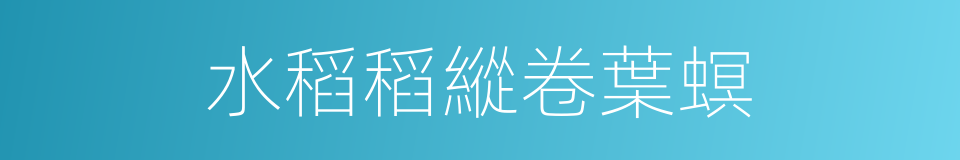水稻稻縱卷葉螟的同義詞