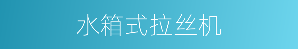 水箱式拉丝机的同义词