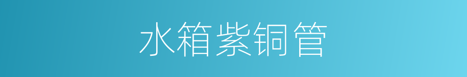 水箱紫铜管的同义词
