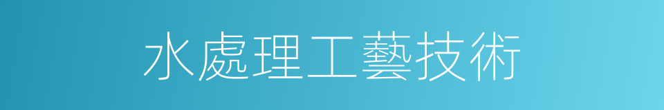 水處理工藝技術的同義詞