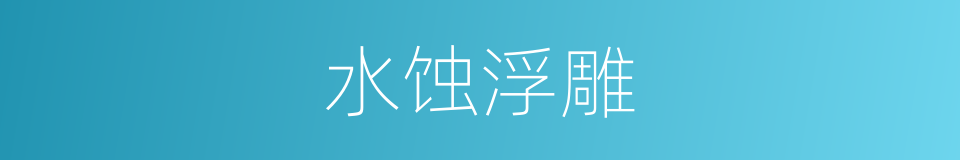 水蚀浮雕的同义词