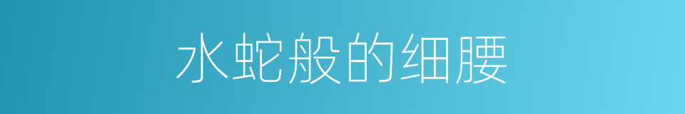 水蛇般的细腰的同义词