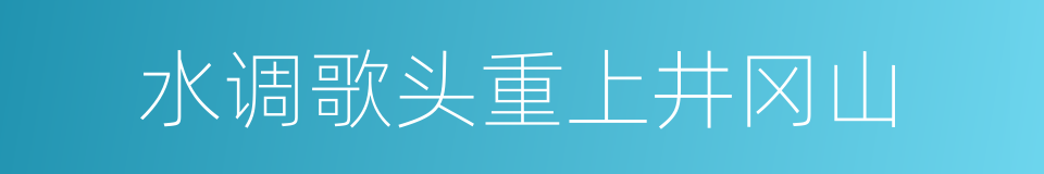 水调歌头重上井冈山的同义词