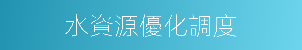水資源優化調度的同義詞