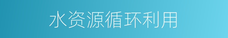 水资源循环利用的同义词