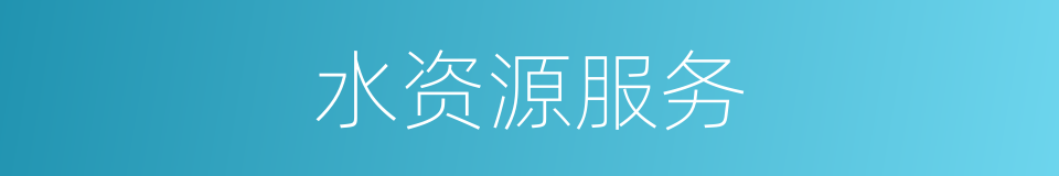 水资源服务的同义词