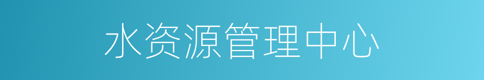 水资源管理中心的同义词