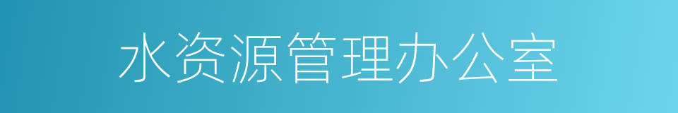 水资源管理办公室的同义词