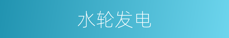 水轮发电的同义词