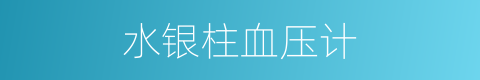 水银柱血压计的同义词