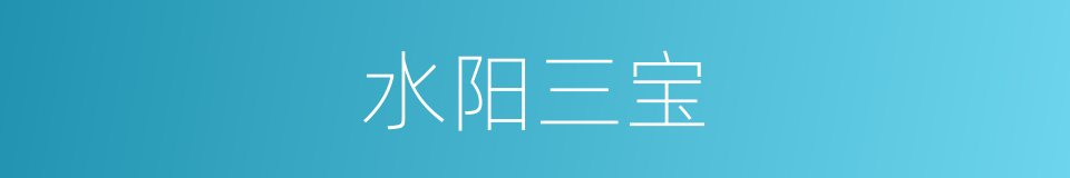 水阳三宝的同义词