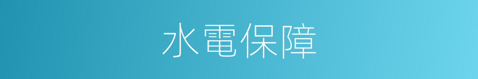 水電保障的同義詞