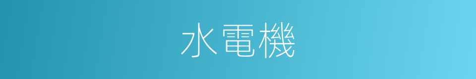 水電機的同義詞