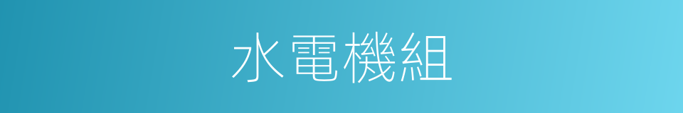 水電機組的同義詞